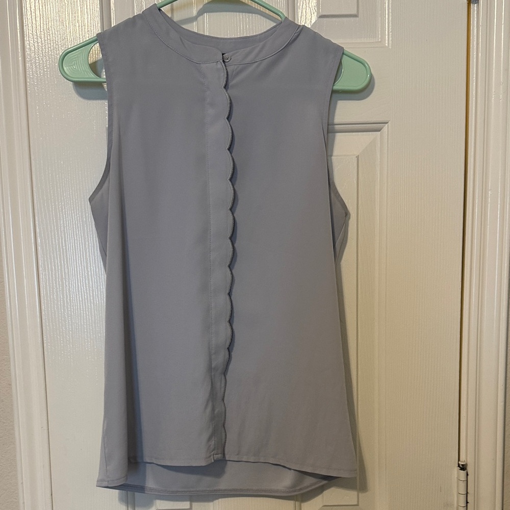 Ann Taylor Light Gray Sleeveless Blouse